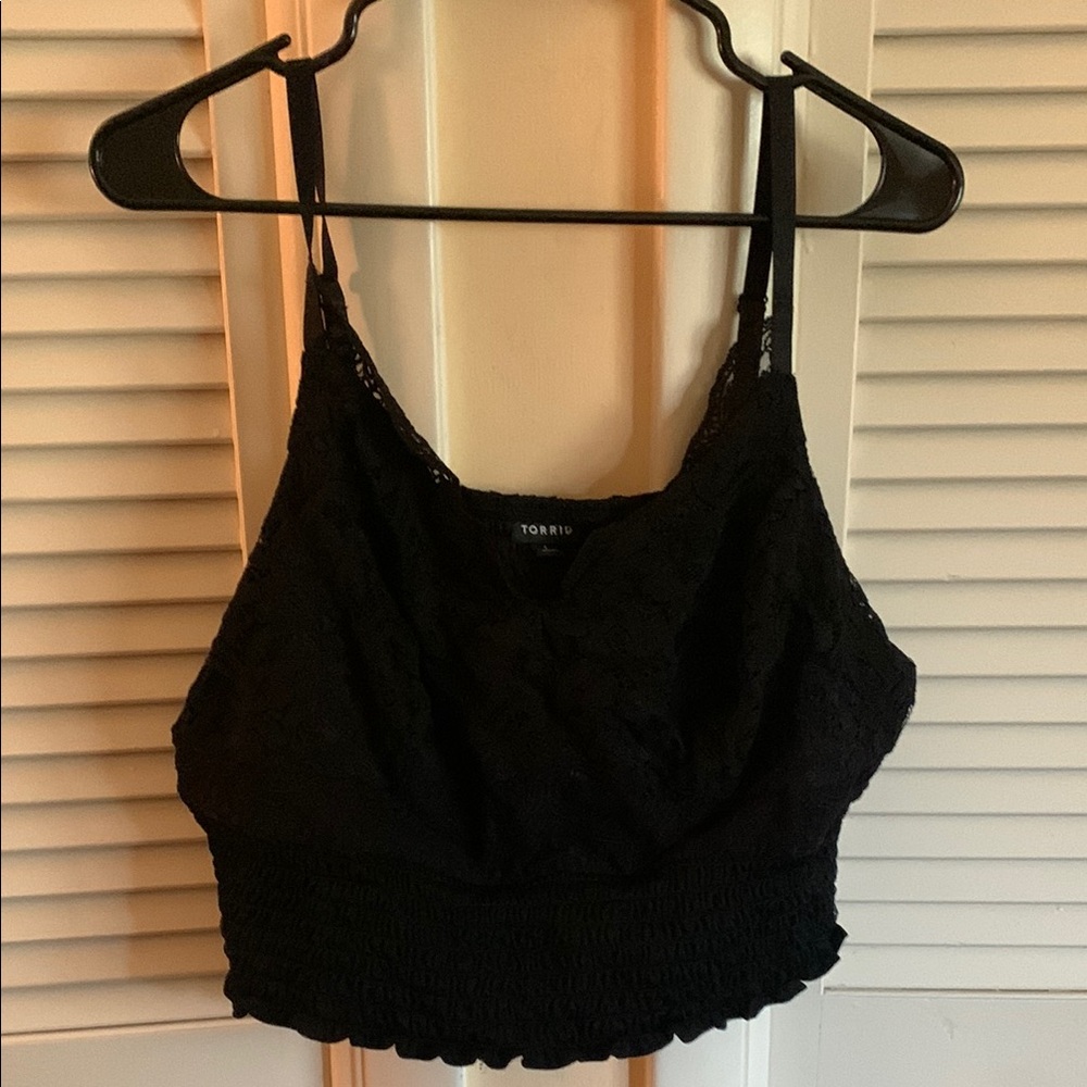 Torrid Black Sleeveless Ruched Camisole
